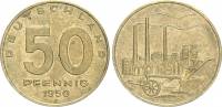 (1950A) Монета Германия (ГДР) 1950 год 50 пфеннингов "Индустриальная панорама"  Бронза  VF